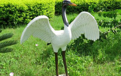 公園玻璃鋼仿真大型景觀丹頂鶴雕塑