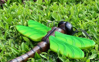 城市公園仿真動(dòng)物玻璃鋼彩繪蜻蜓雕塑