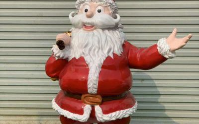 景區(qū)玻璃鋼仿真彩繪圣誕老人雕塑