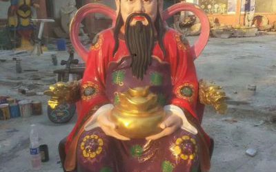 企業(yè)招財(cái)供奉佛像玻璃鋼彩繪財(cái)神雕塑