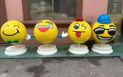 室內(nèi)街邊創(chuàng)意玻璃鋼樹脂卡通搞怪表情雕塑