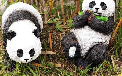 動(dòng)物園玻璃鋼玻璃鋼仿真動(dòng)物大熊貓雕塑
