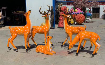 城市街邊仿真動(dòng)物梅花鹿雕塑