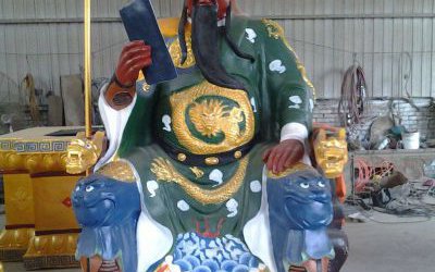 玻璃鋼彩繪大型寺廟景觀裝飾品擺件關(guān)公雕塑